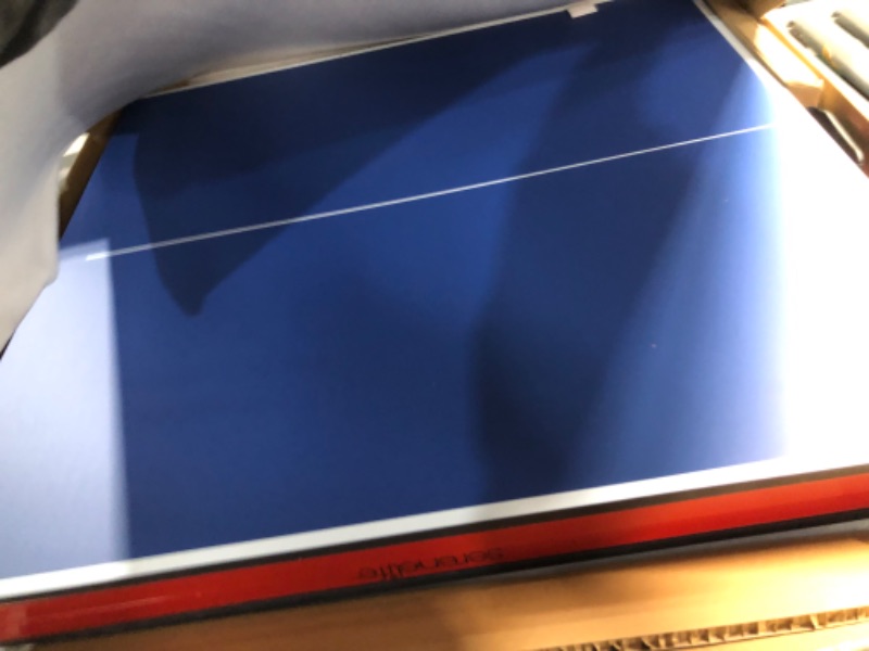 Photo 1 of SereneLife Midsize Portable Ping Pong Table Set with Net, Clipper, Post, 2 Paddles, 3 Balls - 6’ x 3’ Foldable Space-Saving Design