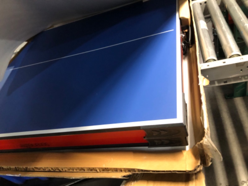 Photo 1 of SereneLife Midsize Portable Ping Pong Table Set with Net, Clipper, Post, 2 Paddles, 3 Balls - 6’ x 3’ Foldable Space-Saving Design