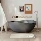 Photo 1 of Be the first to ask a question for VANITYFUS 63 in. x 37 in. Stone Resin Solid Surface Non-Slip Freestanding Soaking Bathtub with Brass Drain and Hose in Matte Gray
(TRUCK OR TRAILER PICK UP ONLY!!!!!)