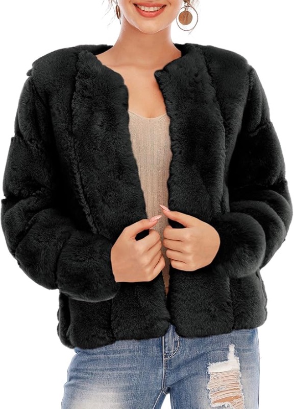 Photo 1 of Black jacket w pink fur inside