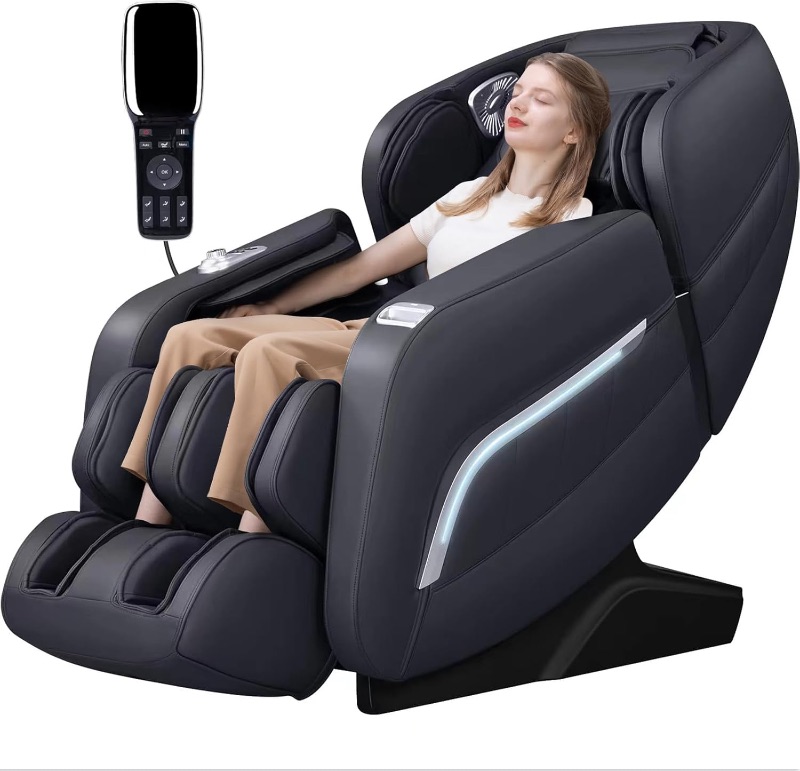 Photo 1 of ***UNTESTED 
iRest A306 Massage Chair, Full Body Zero Gravity Recliner with AI Voice Control, SL Track, Bluetooth, Yoga Stretching, Foot Rollers, Airbags, Heating (Black)