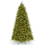 Photo 1 of National Tree Company Pre-Lit Feel Real® Artificial Christmas Tree, Green, Princeton Fraser Fir, Dual Color® LED Lights, Includes PowerConnect™ System and Stand, 9 Feet