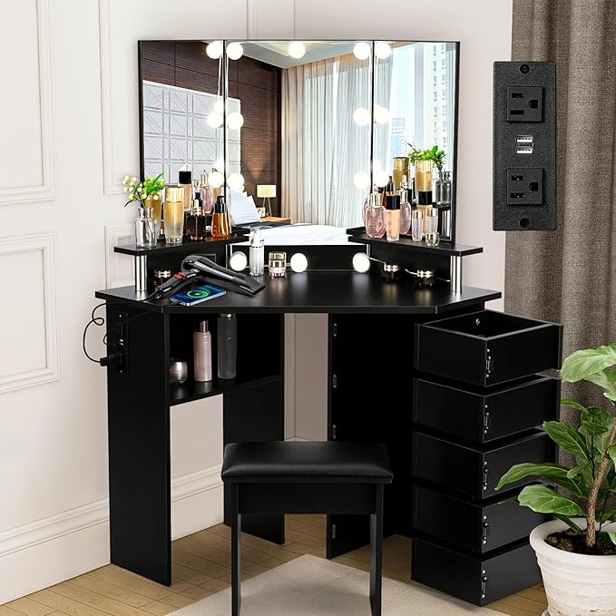 Photo 1 of 3 mirror black makeup vanity 
***PICTURE FOR REFERENCE ONLY