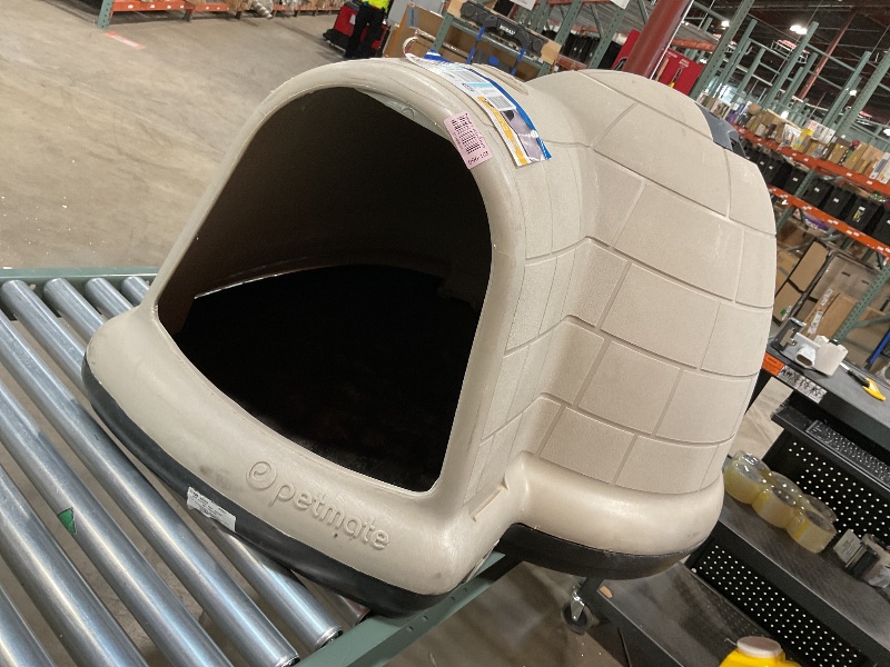 Photo 2 of Petmate Indigo Dog House (Igloo Dog House, Made in USA with 90% Recycled Materials, All-Weather Protection Pet Shelter) for Large Dogs 50 to 90 pounds, Made in USA, TAUPE/BLACK