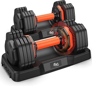 Photo 1 of 25LB 55LB Adjustable Dumbbells Set, 5LB to 25LB Dumbbells Pair,15LB to 55LB Adjustable Dumbbells of 2, Home Gym Weight Dumbbells Set 50lbs/110lbs, Anti-Slip Handle for Exercise Equipment