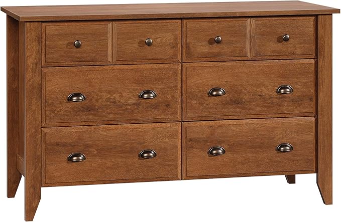 Photo 1 of ****partial set BOX 2 OF 2 only
Sauder Shoal Creek 6 Bedroom Dresser Chest of Drawers, L: 60.0" x W: 16.73" x H: 35.04, Oiled Oak