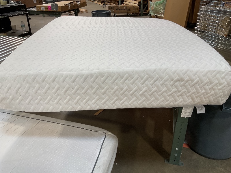 Photo 4 of ***picture for reference only, actual product is very similar
****mattress got dirty during processing and handling but has a removal cover
50” x 75” x 10” white mattress w removal cover