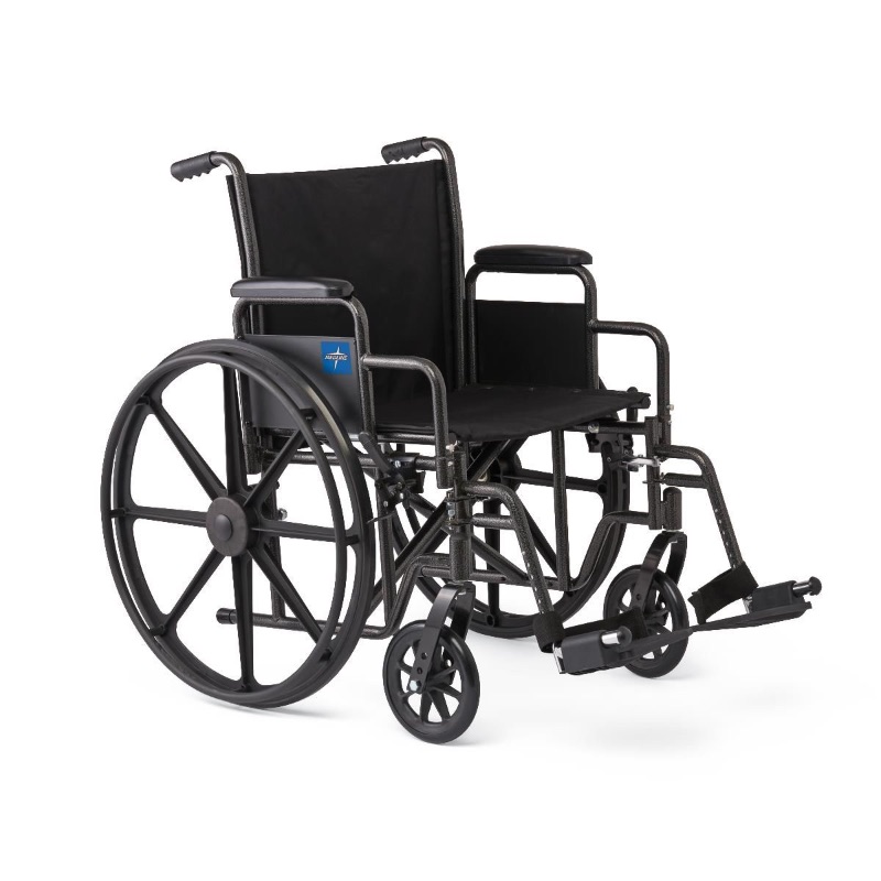 Photo 1 of Guardian K1 20" Wide Basic Nylon Wheelchair with Swing-Back Desk-Length Arms and Swing-Away Leg Rests