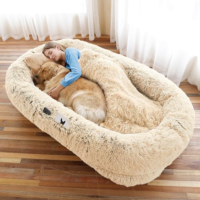 Photo 1 of ***picture for reference, actual bed is different color
Human Dog Bed, 71''x45''x12'' Size Fits You and Pets, Washable Faux Fur Dog Bed for People Doze Off, Napping Orthopedic Dog Bed, Present Plump Pillow, Blanket, Strap