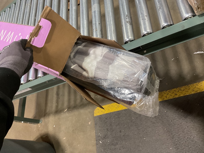 Photo 1 of MIDTOWN UMBRELLAS The Lean 8 Feet Outdoor Umbrella With Terylast Matter Stripes (Grey/White Stripes) Polyester Fabric - Auto-Tilt Aluminum Frame Patio Umbrella For Deck, Garden, Pool - Black Pole