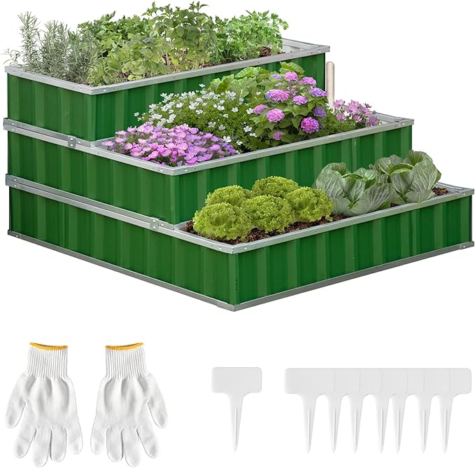 Photo 1 of ***photo for reference only, box 1 of 2 only. SOLD FOR PARTS
Outsunny 3 Tier Raised Garden Bed Color Steel Raised Garden Bed w/Pair of Glove 47''x 47''x 25'' for Backyard, Patio to Grow Vegetables, Herbs, and Flowers, Green