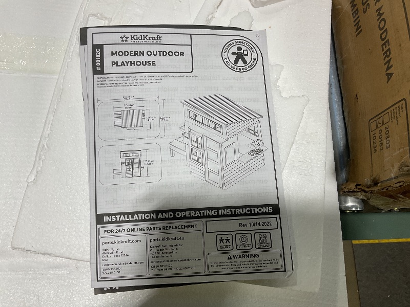 Photo 1 of KidKraft Modern Outdoor Wooden Playhouse with Picnic Table, Mailbox and Outdoor Grill ,Gift for Ages 3+