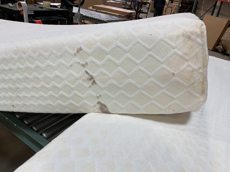 Photo 4 of ****Mattress got dirty during process and handling, does have a removable/washable cover 
Signature Design by Ashley Twin Size Chime 12 Inch Medium Firm Memory Foam Mattress with Green Tea & Charcoal Gel for Pressure Relief