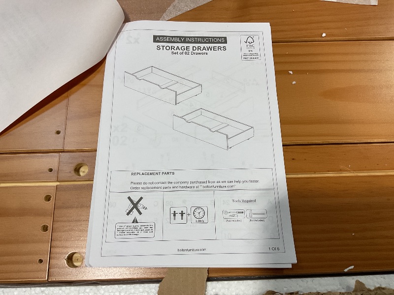 Photo 2 of ***only the storage drawers are sold 
Harmony Full Wood Platform Bed Storage Drawers, Cinnamon