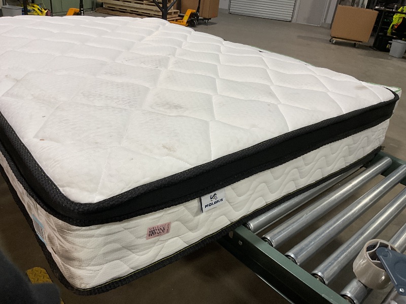 Photo 2 of ***mattress got dirty during processing and handling, Does not have a removable cover
MOLBIUS Full Size Mattress 10 Inch | Full Mattresses in a Box Hybrid | Medium Firm Feel Memory Foam and Individual Pocket Springs | Fiberglass Free Bed Matress | Breatha