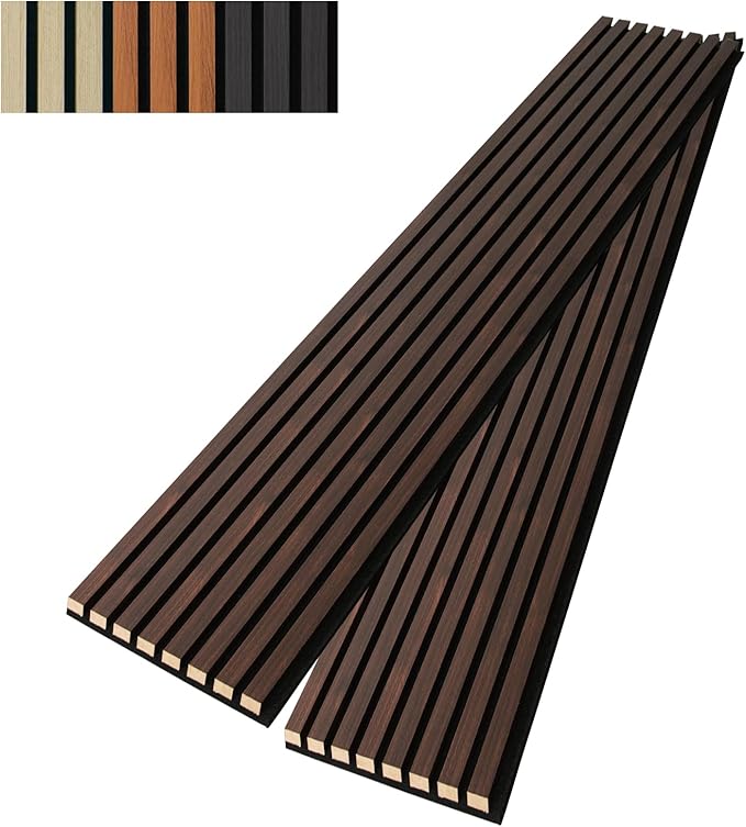 Photo 1 of Art3dwallpanels Wood Slat Wall Panel, 94 1/2'' x 23'' Wood Panels for Wall 2 Pack 3D Soundproof Wall Panels, Large Acoustic Panels for Interior Ceiling and Wall Decor Noise Reduction
