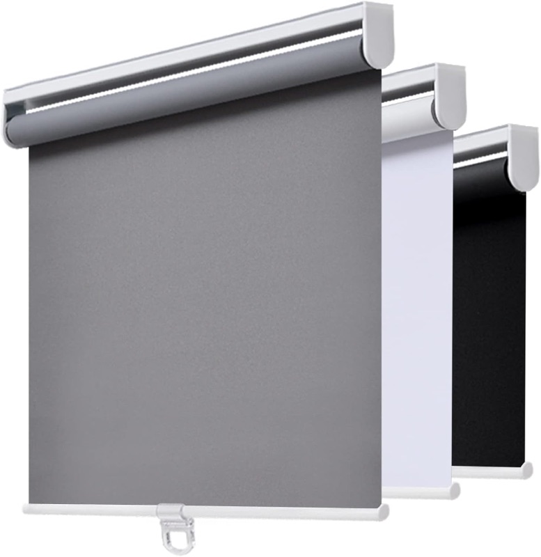 Photo 1 of AOSKY Cordless Roller Shades Blackout Blinds for Windows Room Darkening Rolled Up Shades with Spring System, UV Protection Window Shades Door Blinds