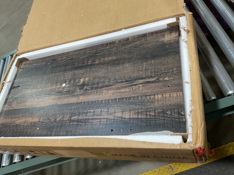 Photo 1 of YITAHOME Large Record Player Stand with Power Outlets & LED Lights, Vinyl Record Storage Table with Display Shelf Holds Up to 120 Albums, Turntable Stand for Living Room, Bedroom, Dark Rustic Oak