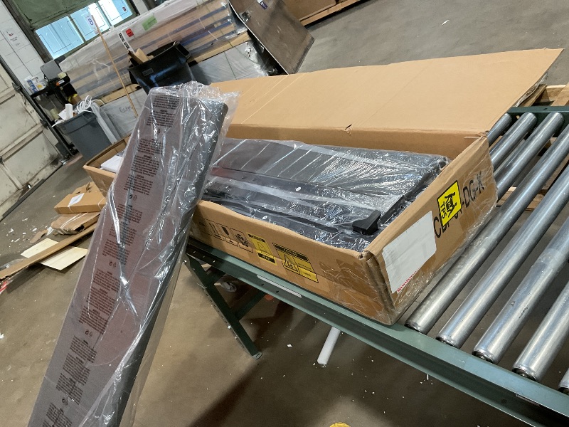 Photo 1 of Driftalia LED King Size Bed Frame with 2 Storage Drawers, Upholstered King Bed Frame with Headboard and Charging Station, No Box Spring Needed, Easy to Assembly-Dark Grey