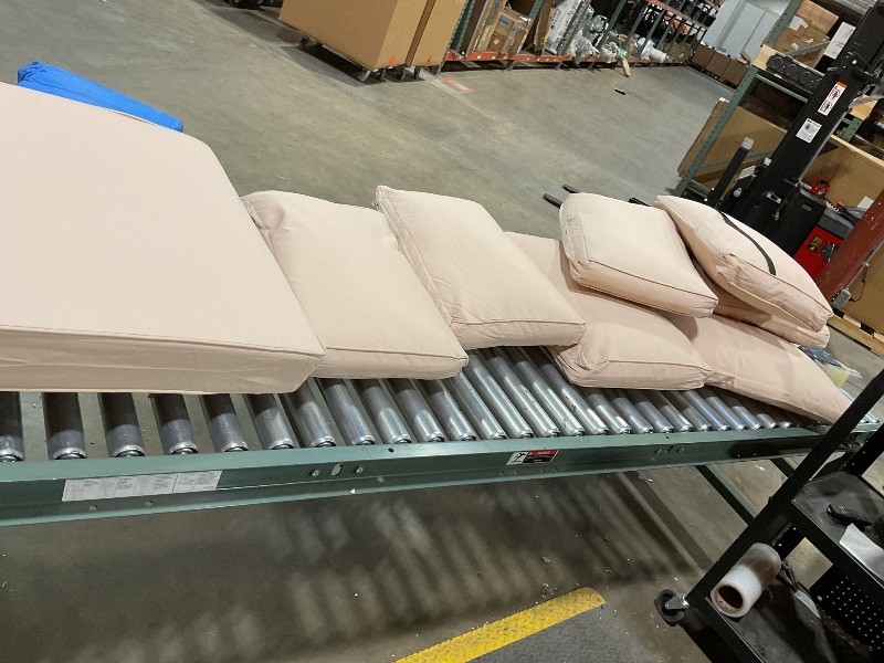 Photo 2 of ****Cushions got dirty during processing and handling 
Pamapic Outdoor Furniture Replacement Cushions, Waterproof UV Protection Patio Furniture Cushions, 14-Piece Patio Cushion for Outdoor Sectional (Beige)