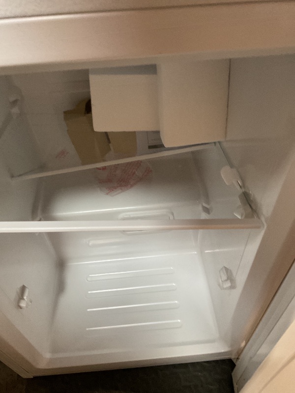 Photo 1 of ***fridge has slight damage due to shipping and processing 
Electactic 3.0 Cu.ft Upright Freezer, Small Mini Freezer with Adjustable Thermostat, Removable Shelves, Reversible Single Door, for Bedroom/Home/Dorms/Apartment (White)
