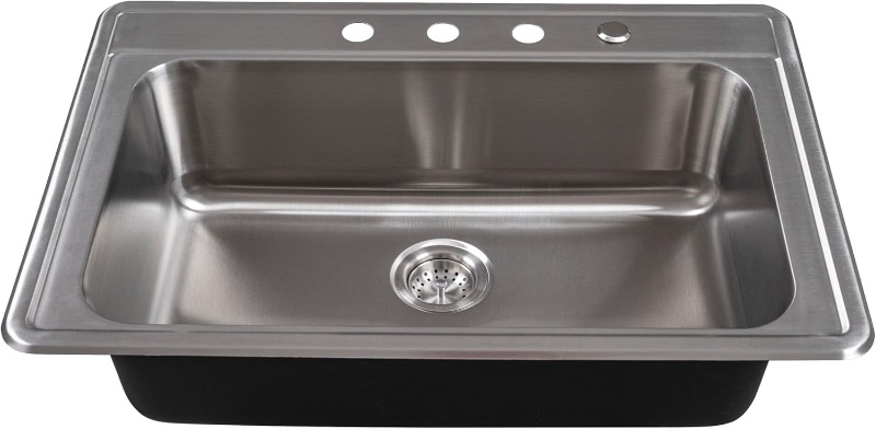 Photo 1 of MSI Single Bowl 33 in. X 22 in. Stainless Steel Overmount Kitchen Sink