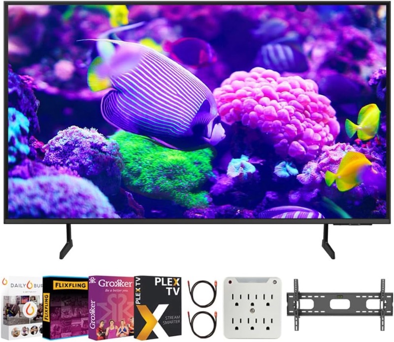 Photo 1 of SAMSUNG DU7200 55 Inch Crystal 4K UHD Smart TV Bundle with Premiere Movies Streaming + 37-100 Inch TV Wall Mount + 6-Outlet Surge Adapter + 2X 6FT 4K HDMI 2.0 Cable (2024 Model)