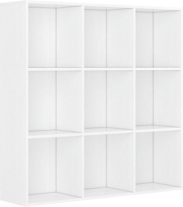 Photo 1 of Bookcase, 9 Cube Open Storage Organizer Display Bookshelf, HOFB020 Obsidian Wood