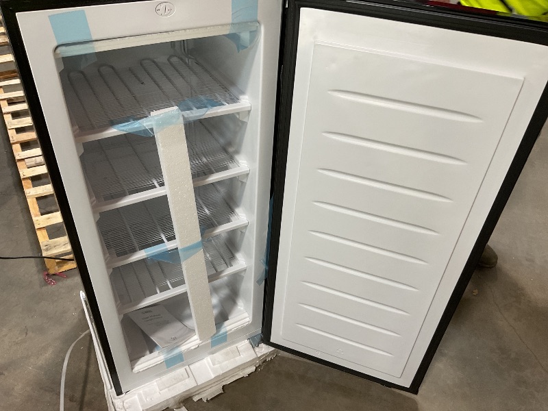 Photo 2 of Commercial Cool Upright Freezer, Stand Up Freezer 6 Cu Ft with Reversible Door, Black with VCM Door