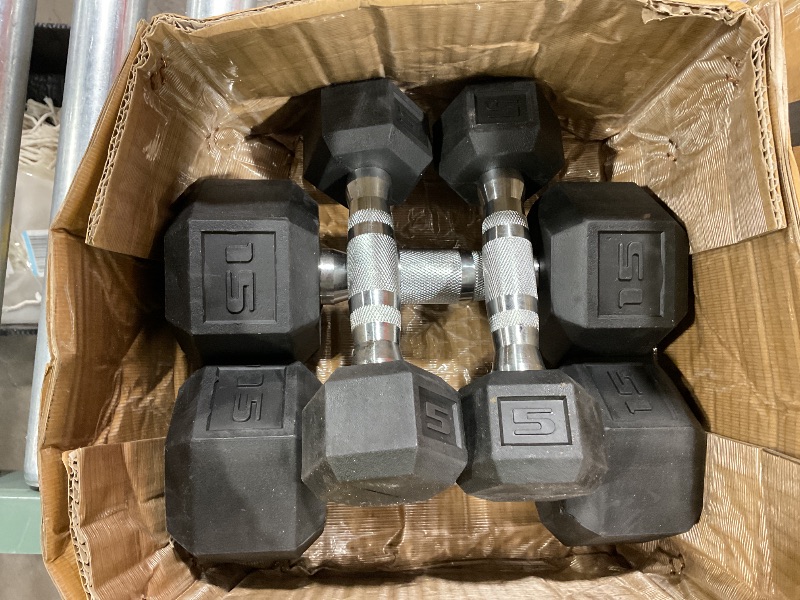 Photo 2 of CAP Barbell Coated Dumbbell Set 40lbs (two 5 lbs two 15lbs) PICTURE FOR REFERENCE 