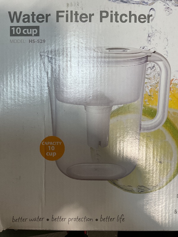 Photo 2 of 10-Cup Water Filter Pitcher with 5 Water Filters & Electronic Filter Change Reminder - Compatible Brita Water Pitcher Brita Filter Replacement - Compatible Brita Filter Pitcher