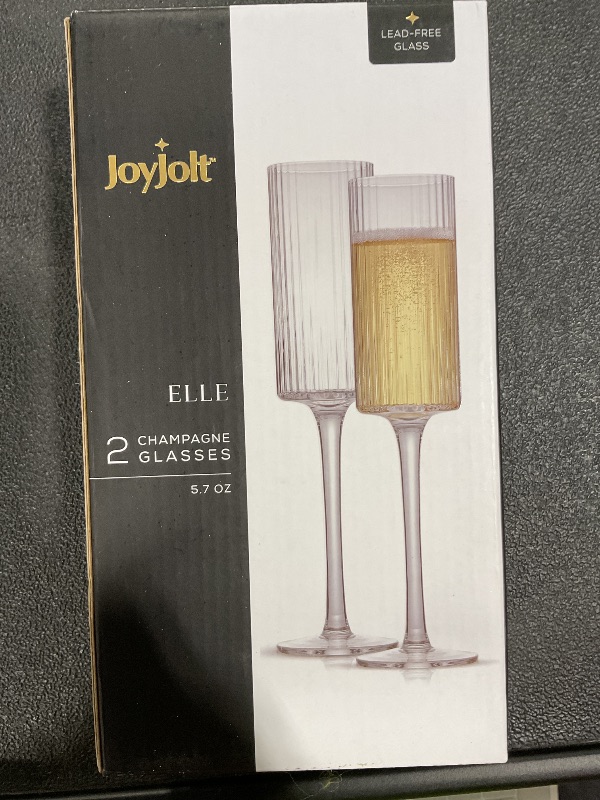 Photo 2 of *ONLY 1*
JoyJolt – ELLE 6oz Champagne Glasses. Vintage Style Unique Drinking Mimosa Glasses, Cocktail Glasses or Wedding Champagne Flutes.