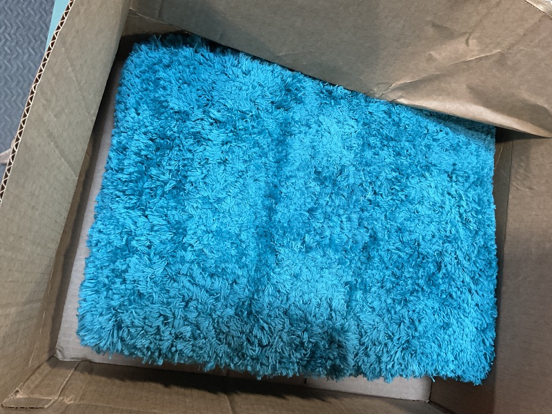 Photo 2 of MIULEE Teal Bathroom Runner Rug 24x60 Inches, Long Bath Mat for Bathroom Floor Bathtub Showers, Machine Washable Absorbent Microfiber Carpet with TPR Anti-Slip Back