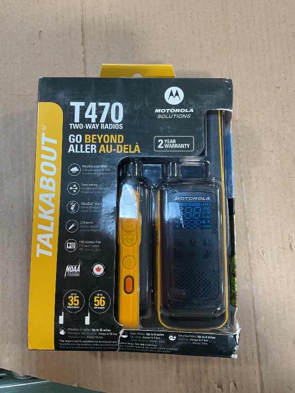 Photo 2 of Motorola Talkabout FRS/GMRS Two-Way Radios (2-Pack, Black & Yellow)