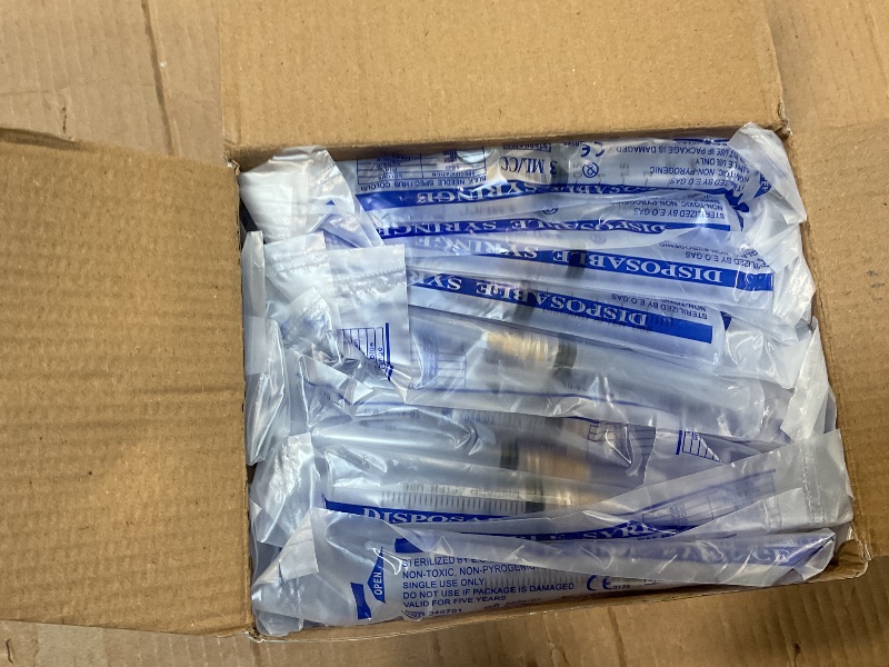 Photo 2 of 3ml Syringes with Needle - 25G, 1.0 inch Needle Lab Supplies ,Sterile, Individually Packaged