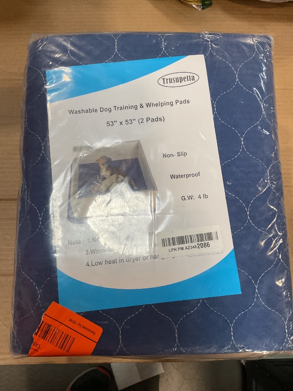 Photo 2 of 2Pack Pee Pads for Dogs Washable 53”x53”, Extra Large Puppy Pads Waterproof, Super Absorption, Anti Skid for Whelping Training