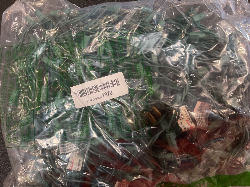 Photo 2 of 3 Sets of 100 Counts Clear Green Wire Christmas Light