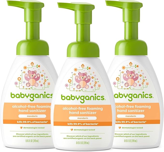 Photo 1 of Babyganics Alcohol-Free Foaming Hand Sanitizer, Pump Bottle, Mandarin, 8.45 oz, 3 Pack