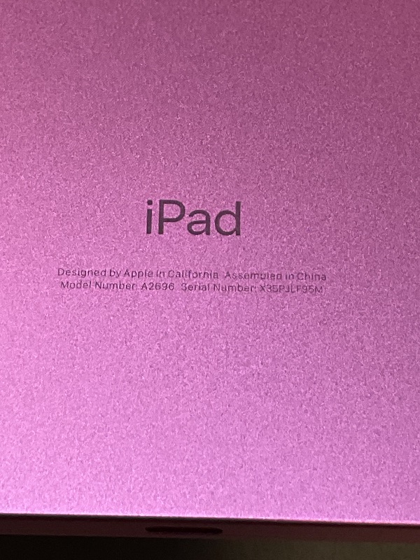 Photo 5 of Apple iPad (10th Generation): with A14 Bionic chip, 10.9-inch Liquid Retina Display, 64GB, Wi-Fi 6, 12MP front/12MP Back Camera, Touch ID, All-Day Battery Life – Pink