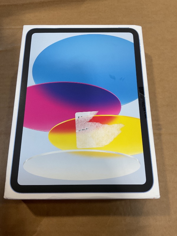 Photo 1 of Apple iPad (10th Generation): with A14 Bionic chip, 10.9-inch Liquid Retina Display, 64GB, Wi-Fi 6, 12MP front/12MP Back Camera, Touch ID, All-Day Battery Life – Blue