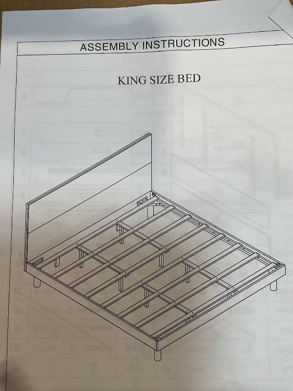 Photo 2 of *ONLY BOX 2OF2*
Merax Modern Rustic Solid Wood Platform Bed with Headboard,Low Bed Frame No Box Spring Needed/King,Stone Gray