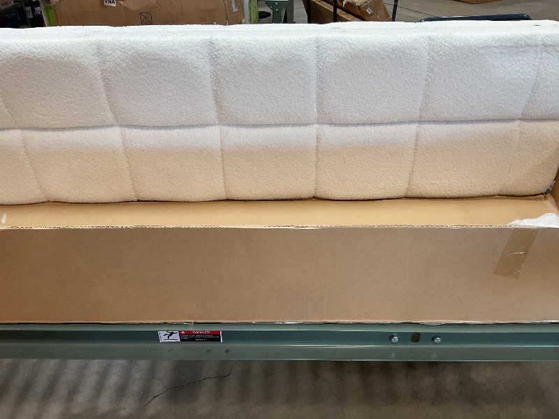 Photo 4 of **ONLY BOX 1 OF 2** DHP Rose Upholstered Platform Bed with Button Tufted Headboard and Footboard, No Box Spring Needed, QUEEN WHITE 