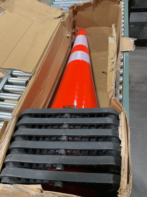 Photo 1 of 
VEVOR Safety Cones, 8 x 30" Traffic Cones, PVC Orange Construction Cones, Reflective Collars Traffic Cones w/Black Weighted Base Used for Traffic Control, Driveway Road Parking and School Improvement
**PACK OF 6**