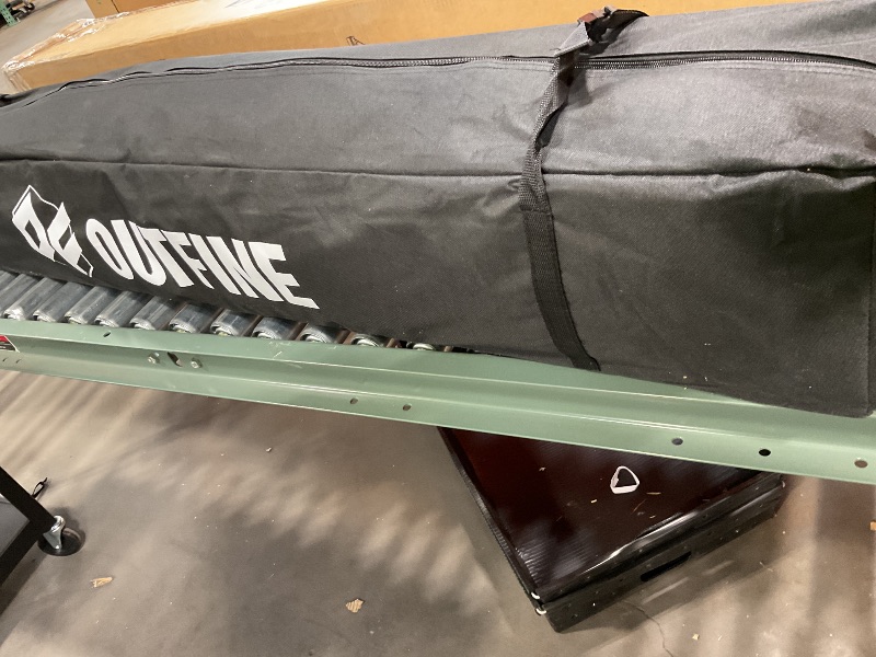 Photo 1 of OUTFINE Pop-up Canopy 10x10 Patio Tent Instant Gazebo Canopy with Wheeled Bag,Canopy Sandbags x4,Tent Stakesx8 (Light White, 10 * 10FT)