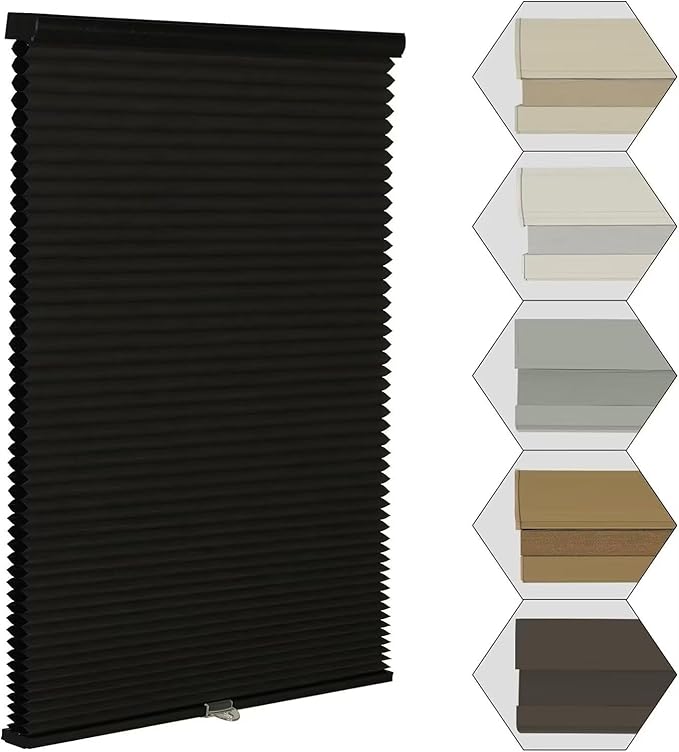 Photo 1 of MYshade Cordless Blackout Window Blinds & Shades Pull Down Room Darkening Window Shades Light Blocking Honeycomb Cellular Shades for Indoor Windows Easy to Install 72 inch Wide, H72 Beige Blinds