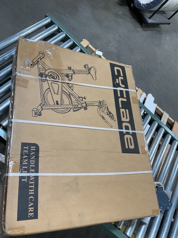 Photo 5 of Cyclace Exercise Bike, Brake Pad Indoor Cycling Bike Stationary, Low Noise, 300lbs Weight Capacity This item was factory sealed. I opened it first.