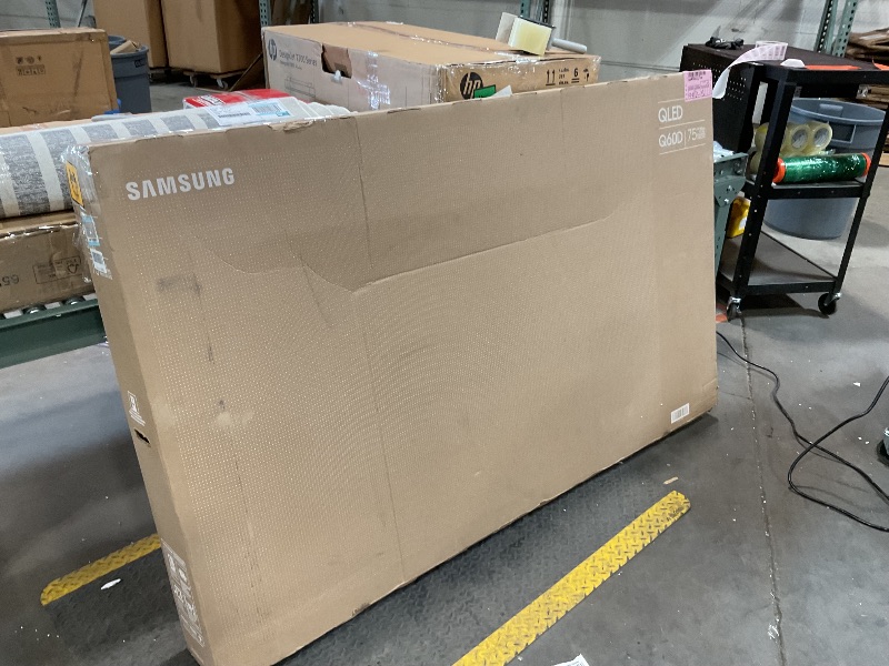 Photo 1 of SAMSUNG 75-Inch Class QLED 4K Q60D Series Quantum HDR Smart TV w/Object Tracking Sound Lite, Motion Xcelerator, Slim Design, Gaming Hub, Alexa Built-in (QN75Q60D, 2024 Model) **PARTS ONLY**