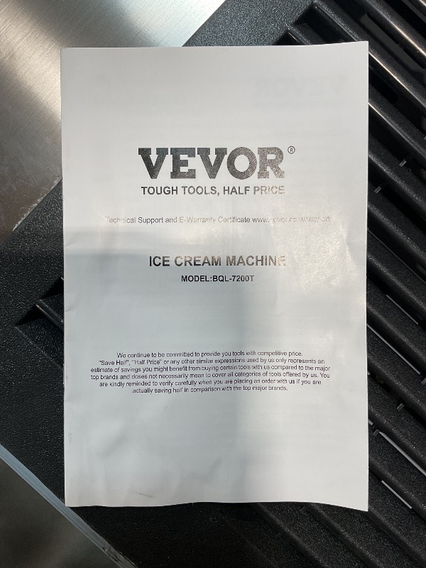 Photo 1 of VEVOR Commercial Ice Cream Maker Machine, 2+1 Flavor Countertop Soft Serve Machine, 5 Gal/H Commercial Ice Cream Maker w/Two 3L Hoppers, Soft Ice Cream Machine forRestaurants Snack Bars Supermarkets