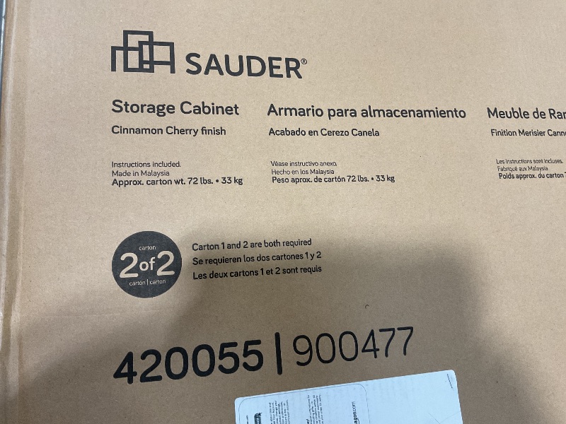 Photo 2 of **BOX 2 OF 2** Sauder® Select Storage Wardrobe Cabinet, 71-1/8"H x 40"W x 19-1/2"D, Cinnamon Cherry
**BOX 2 OF 2** 