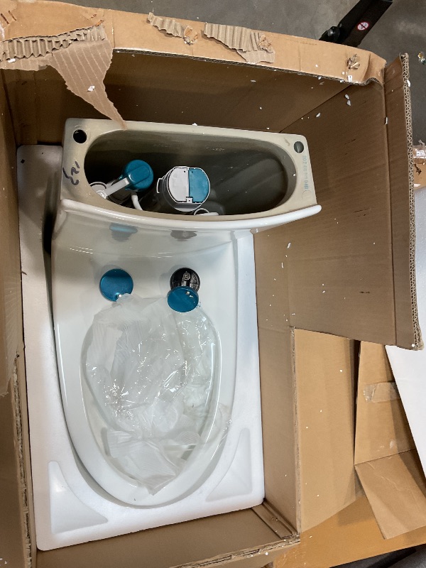 Photo 4 of *MISSING LID* DeerValley Elongated One Piece Toilet for Bathrooms, Comfort Seat Height 17", Dual Power Flush Toilet 1.1/1.6 GPF MAP 900g, 12'' Rough-In